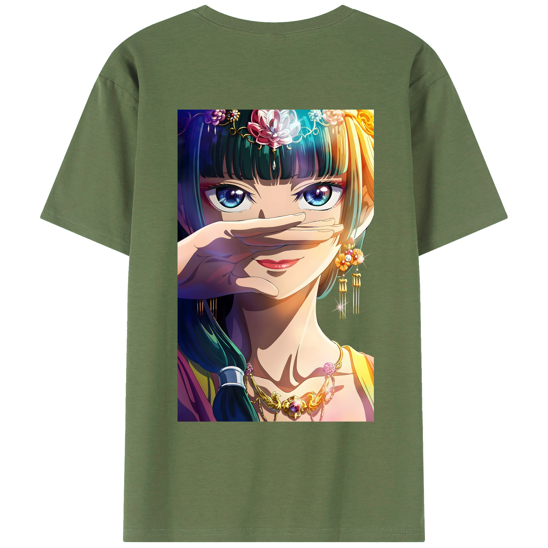 （画像用） 薬屋のひとりごと The Apothecary Diaries 綿100％ メンズ半袖Tシャツ（バックプリント） 通気性